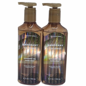 Bath & Body Works Mahogany Coconut Gentle Gel Hand Soap 2 Pack 8 oz. (Mahogany Coconut)