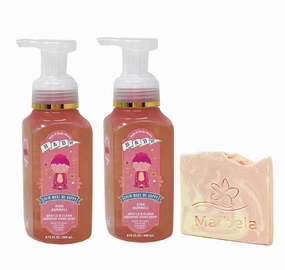 Bath & Body Works Pink Gumball 2 Pack Gentle & Clean Foaming Hand Soap Bundle with a Himalayan Salts Springs Sample Soap