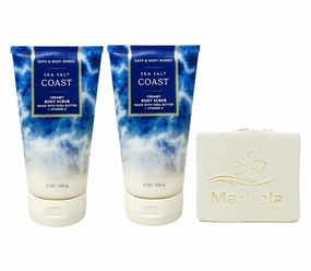 Bath & Body Works Sea Salt Coast 2 Piece Body Scrub Value Pack with a Natural Oats Bar Soap - Full Size