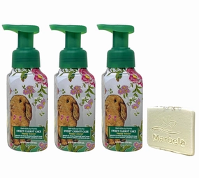 Bath & Body Works Sweet Carrot Cake 3 Pack Gentle & Clean Foaming Hand Soap Bundle with a Natural Oats Sample Soap