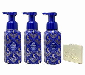 Bath & Body Works To All A Good Night 3 Pack Gentle & Clean Foaming Hand Soap Bundle with a Natural Oats Sample Soap