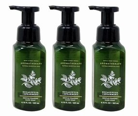 Bath and Body Work Aromatherapy EUCALYPTUS   SPEARMINT Gentle Foaming Hand Soap Bundle - Lot of 3-8.75 fl oz / 259 mL each, green