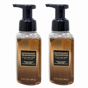 Bath and Body Work Men's Collection MAHOGANY TEAKWOOD Gentle Foaming Hand Soap Bundle - Lot of 2, Brown
