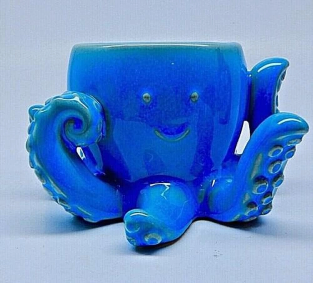 Bath and Body Works Blue Ceramic Octopus Foaming Hand Soap Holder Sleeve