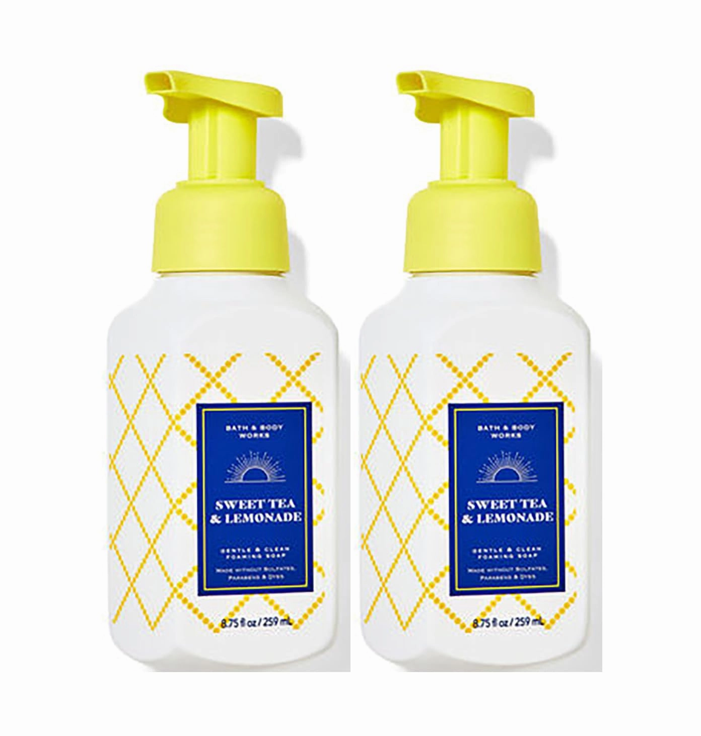 Bath and Body Works Sweet Tea & Lemonade Gentle Foaming Hand Soap 8.75 Ounce 2-Pack (Sweet Tea & Lemonade)