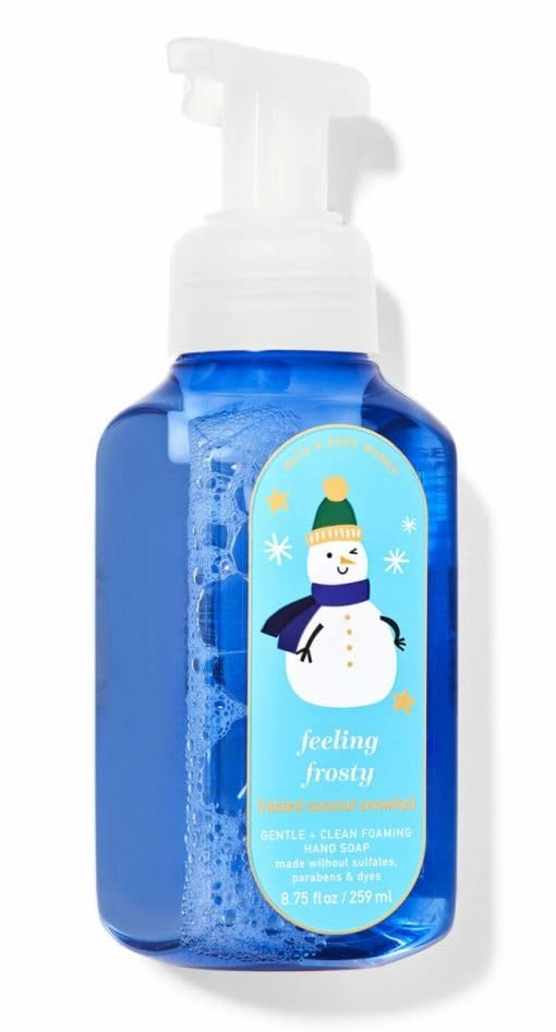 Bath Body Feeling Frosty Frosted Coconut Snowball Gentle Foaming Hand Soap - 8.75 Fl Oz - Scented with Natural Essential Oils