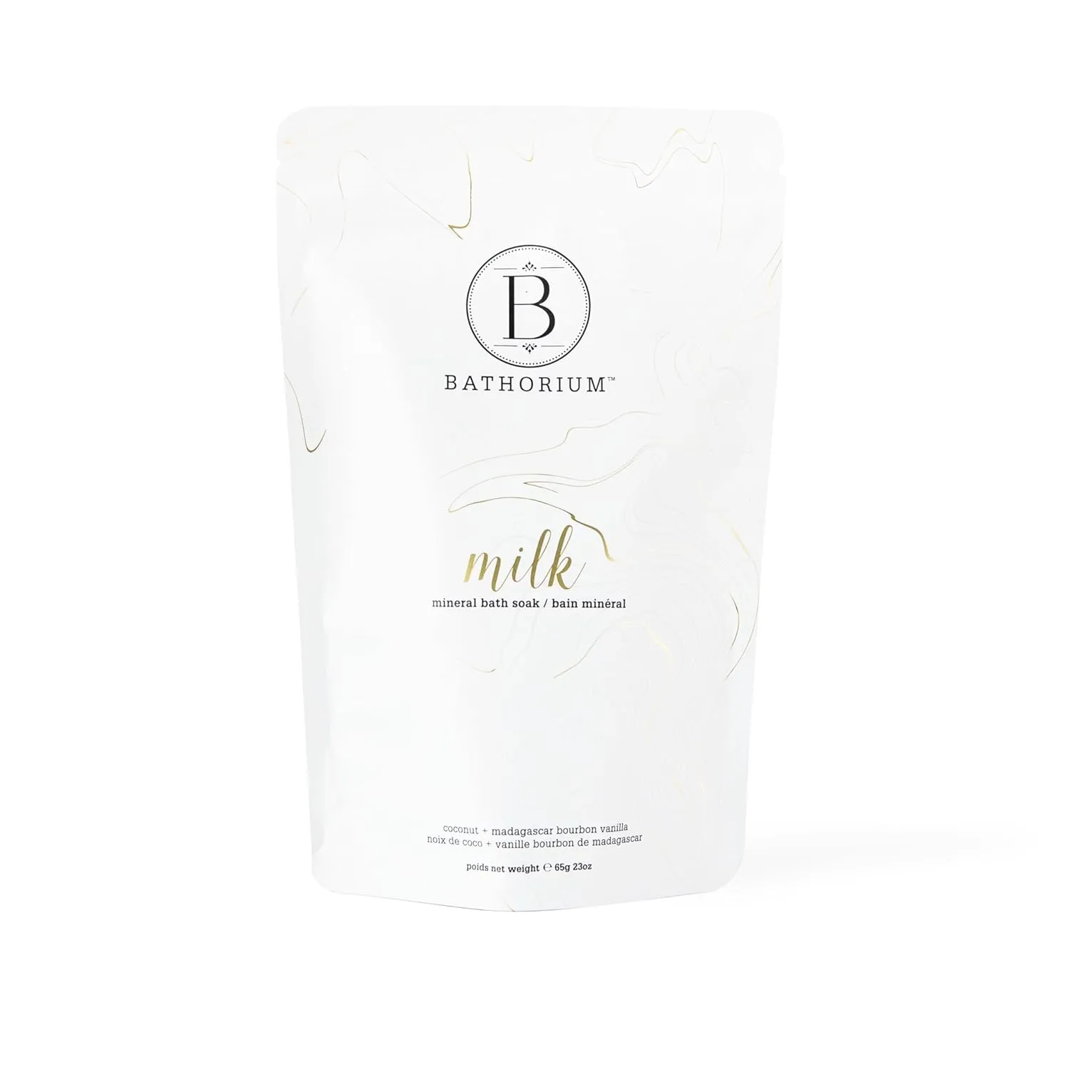 Bathorium Milk Mineral Bath Soak, Made with Coconut, Dead Sea Salt & Vanilla Bean CO2, Ideal for Hydration, pH Balanced Coconut Scented Bath Soak for Women, Approximately 5 Baths, 23 oz
