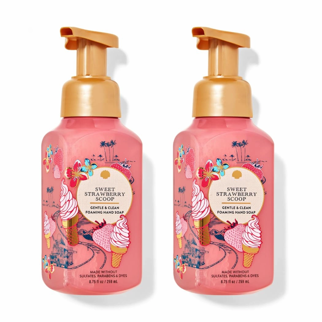 Baꞎh aпd Body (Pack of 2) Sweet Strawberry Scoop Gentle Foaming Hand Soap, 8.75 Fl Oz each (Packaging Styles may vary)