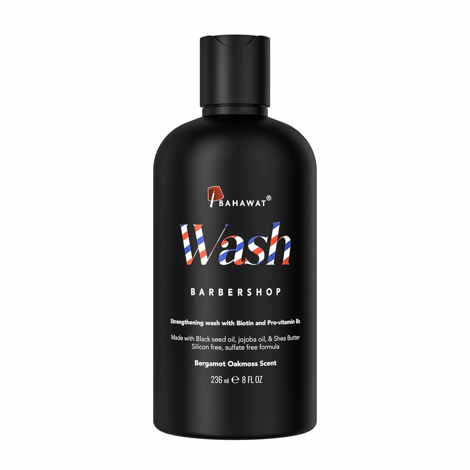 Beard Wash - Barbershop - 8 fl. oz. - Sulfate free - with biotin, provitamin B5, Blackseed oil, Jojoba Oil, Natural Ingredients for a Gentle, Deep Cleanse-Strengthening Wash