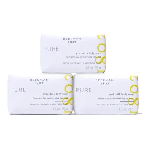 Beekman 1802 Bar Soap, Pure, 3.5oz - 3pk