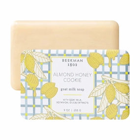 Beekman 1802 Goat Milk Body Soap Bar, Almond Honey Cookie - Scented - 9 oz - Nourishes, Moisturizes & Hydrates - 100% Vegetable Soap with Lactic Acid - Good for Sensitive Skin - Cruelty Free