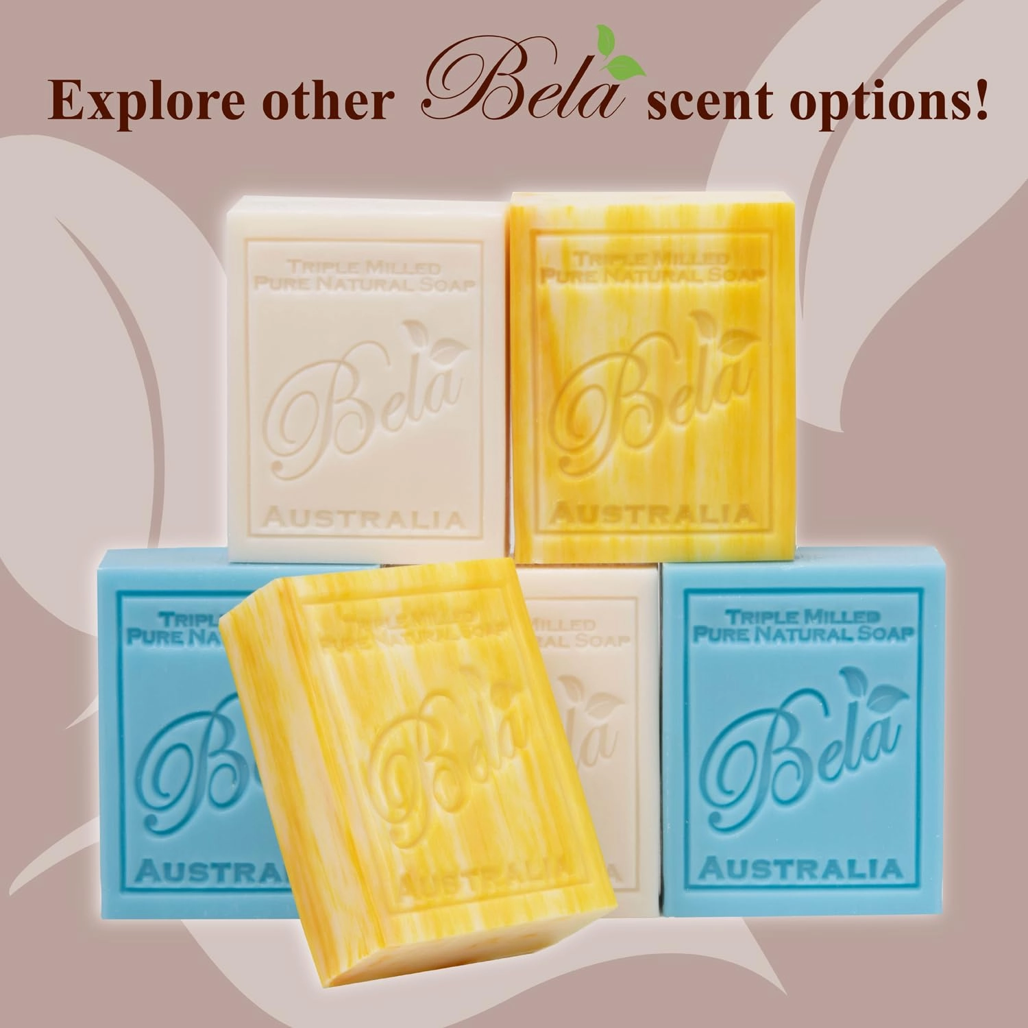 BELA Sea Salt and Goats Milk Soap 3.3 OZ, Pack of 6, Long Lasting French Triple Milled Bar Soap with Organic Shea Butter, Sea Salt Minerals and Nourishing Goat Milk, Made in Australia