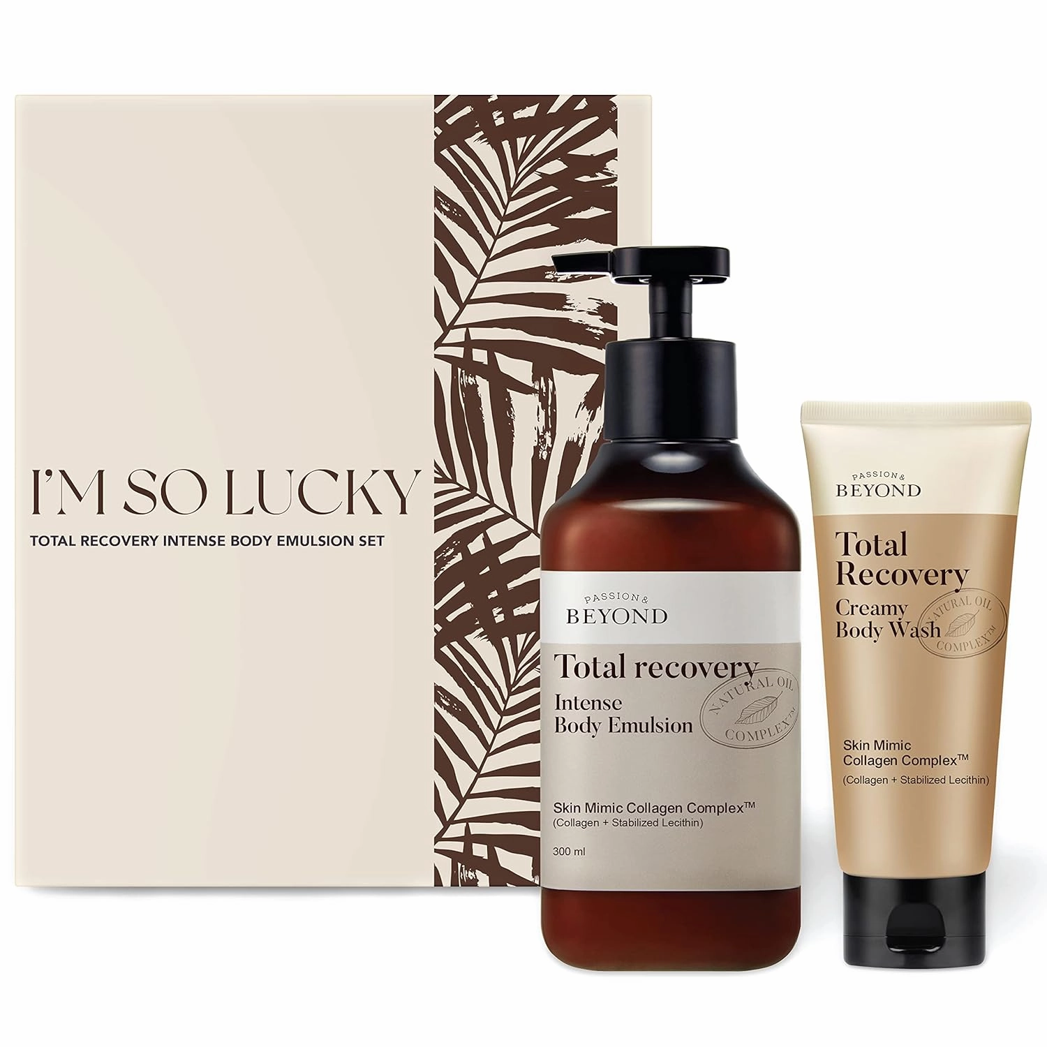 BEYOND Total Recovery Intense Body Emulsion - Creamy Lotion for Dry Skin, Apple Blossom Scent (300ml/10 fl oz & 150ml /5 fl oz) | Korean Skincare