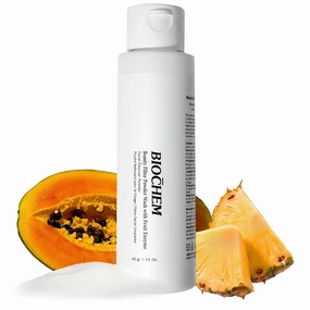 BIOCHEM Beauty Filter Powder Wash with Fruit Enzyme, Daily Face Wash with Papaya & Pineapple Enzyme, Gentle Plant-Based Low pH Exfoliator Cleanser for Women & Men, Sensitive Skin (1.59 fl oz / 45 g)