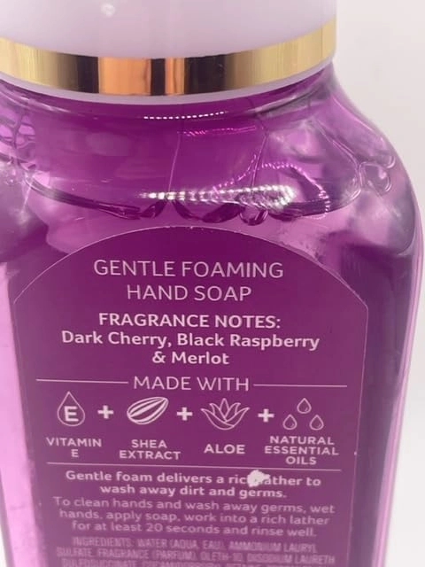 Black Cherry Merlot Gentle Foaming Hand Soap 8.75 Ounce Full Size