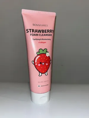BONNY HILL Foam Cleanser, Clarifying and Daily Brightening with Rice Niacinamide, Snail Hyaluronic and Collagen 170ml/5.74 fl oz, Korean Skincare (Strawberry)