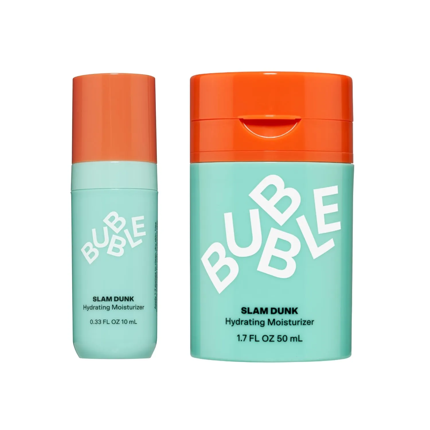 Bubble Skincare Slam Dunk Bundle - Hydrating Face Cream for Dry Skin Made with Vitamin E   Aloe Vera Juice for a Glowing Complexion - Skin Care with Blue Light Protection (50ml   10ml, 2 Count)