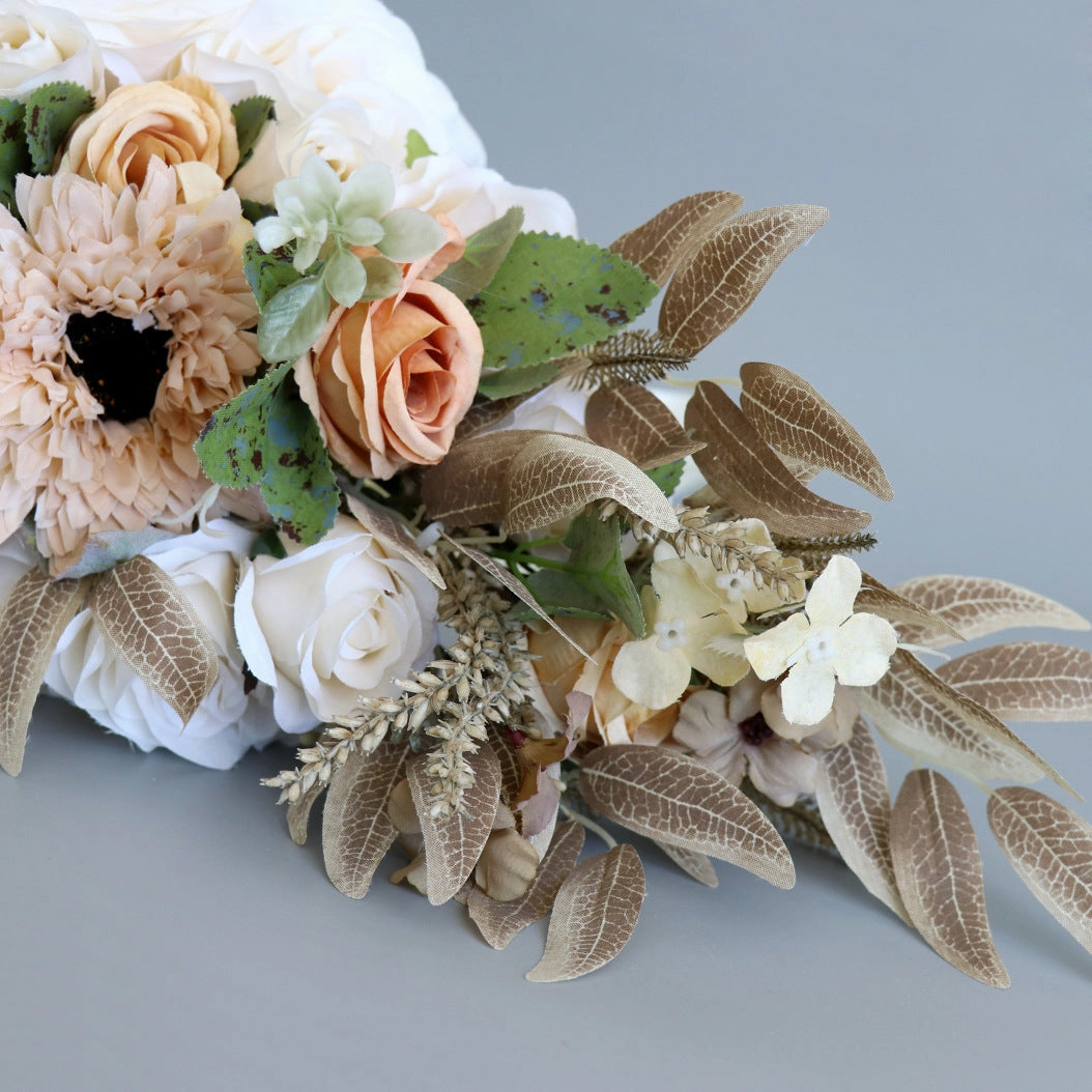 Cascade Bridal Bouquet Champagne Brown for Wedding Party Proposal