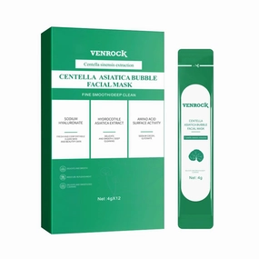 Centella Asiatica Bubble Facial Mask, Remove Black and Control Oil,Self-Foaming Deep Cleansing, 4g x 12 Packets