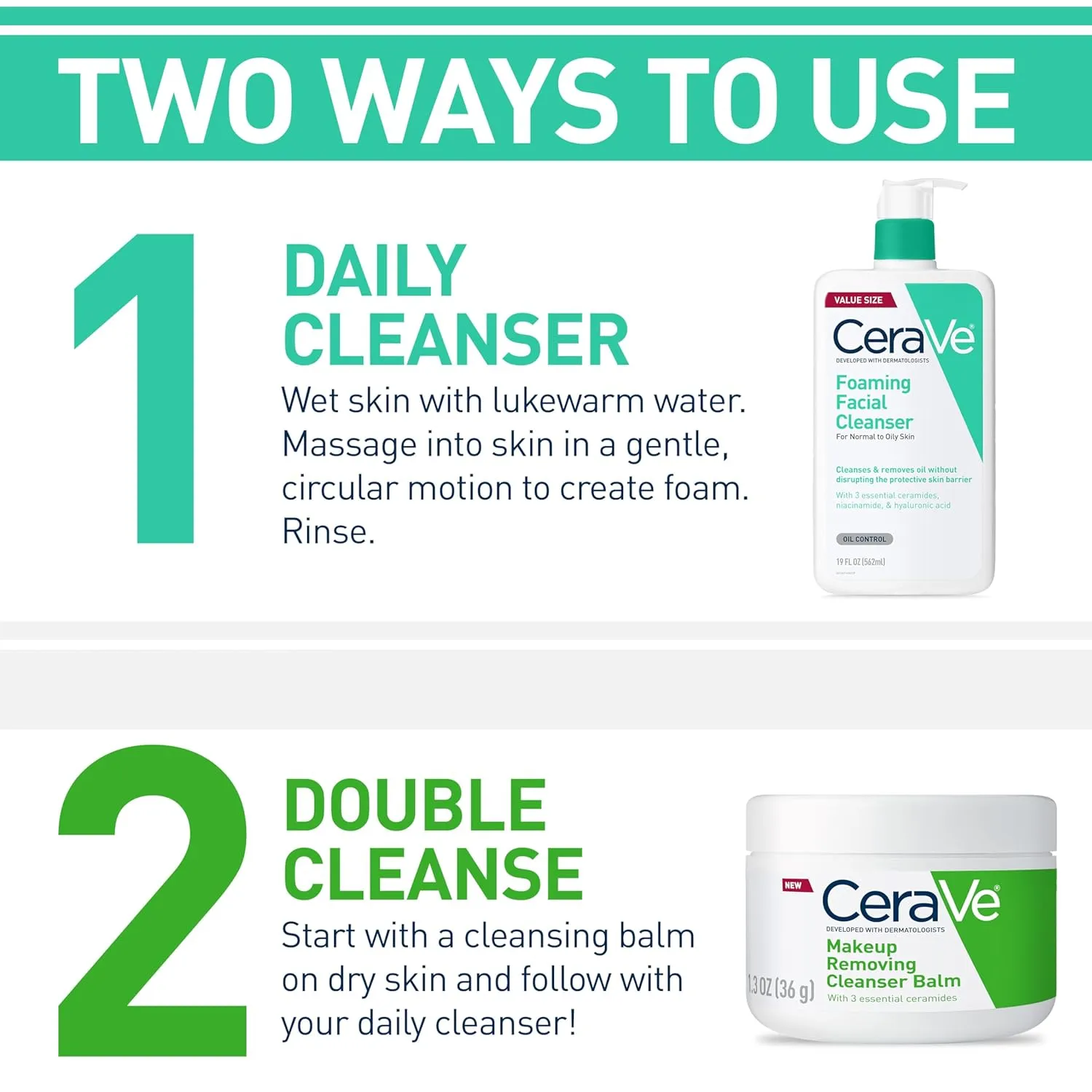 CeraVe Foaming Facial Cleanser, Daily Face Wash for Oily Skin, Hyaluronic Acid   Ceramides   Niacinamide, Fragrance Free & Paraben Free, Non-Drying Oil Control Face Wash, 16 Fluid Ounces