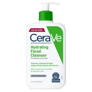 CeraVe Hydrating Facial Cleanser, Moisturizing Face Wash For Dry Skin, Hyaluronic Acid   Ceramides   Glycerin, Hydrating Cleanser For Normal To Dry Skin, National Eczema Association Certified