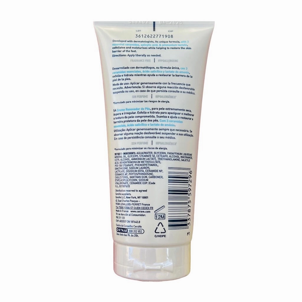 CERAVE Renewing SA Foot Cream Very Dry Cracked Skin 88ml