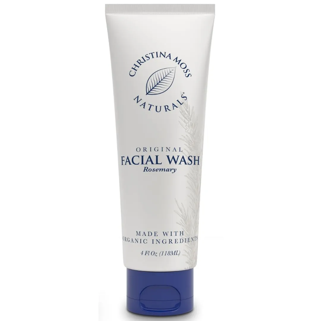Christina Moss Naturals Facial Wash, Natural and Organic Ingredients with Rosemary Essential Oil, Plant-Based, No Parabens
