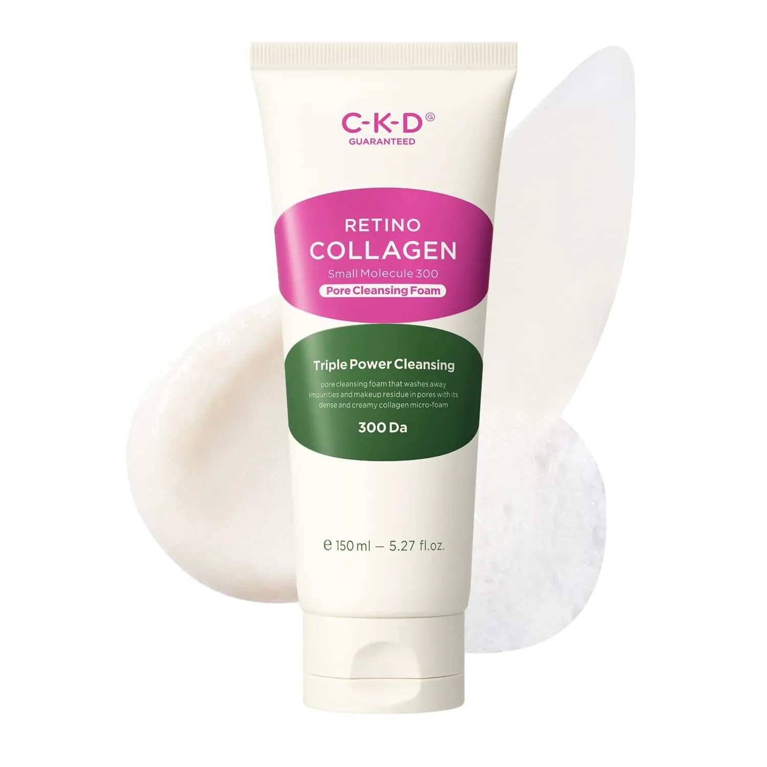 CKD Retino Collagen Pore Cleansing Foam - Gentle Hydrating Face Wash, Deeply Cleanses and Removes Makeup, Sebum & Fine Dust, Minimizes and Refines Pores, Anti-Aging, Korean Skin Care. 5.07 fl oz