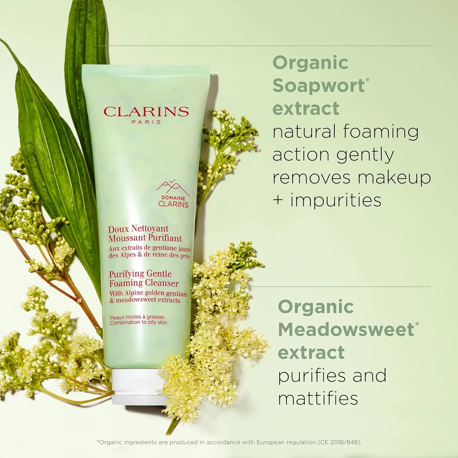 Clarins Purifying Gentle Foaming Face Cleanser | Cleanses, Purifies and Mattifies | Contains Salicylic Acid | Soap-Free | SLS-Free | Combination To Oily Skin Type