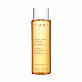 Clarins Hydrating Toning Lotion With Aloe Vera & Saffron Flower Extracts Microbiote Complex For Women 200ml