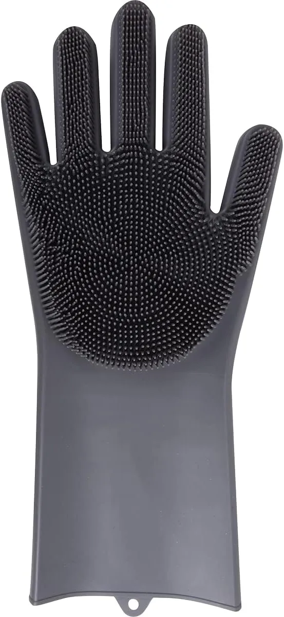 Classic Equine Grooming Wash Gloves, Grey