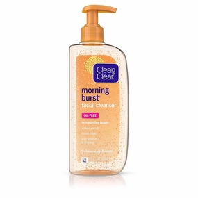Clean & Clear Morning Burst Oil-Free Facial Cleanser with Brightening Vitamin C, Ginseng, and Gentle Daily Brightening Face Wash for All Skin Types, Hypoallergenic, 8 fl. oz - 5 Pack