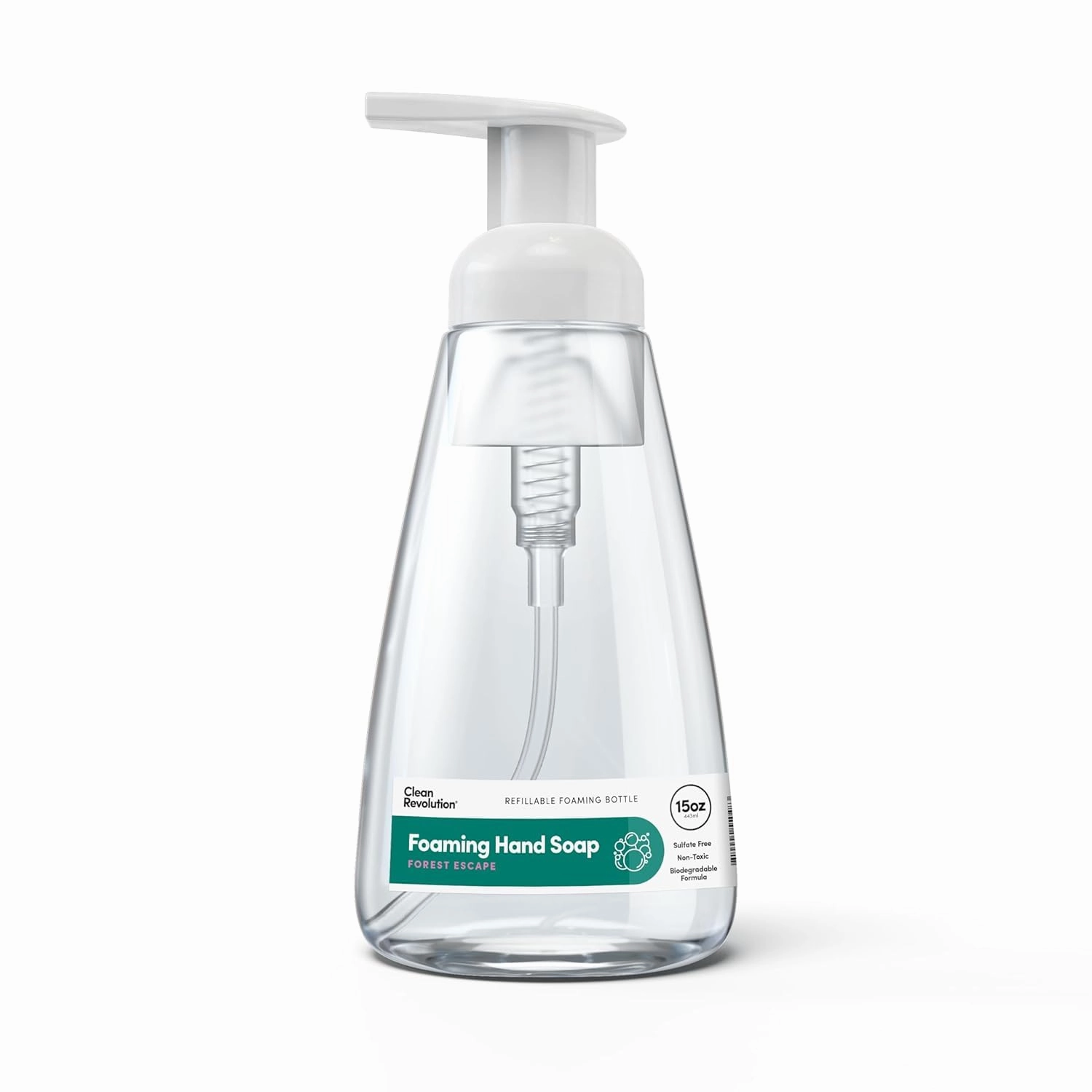 Clean Revolution Foaming Hand Soap, Gentle, Moisturizing, Ready To Use Formula, Real Essential Oils, Gluten Free, Forest Escape, 15 Fl Oz, Pack of 8
