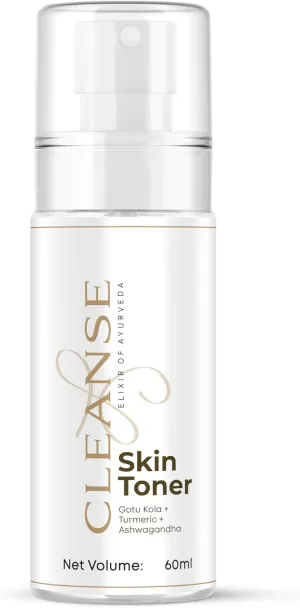 Cleanse Ayurveda Skin Toner with Green Tea & Aloe Vera for Wrinkles & Fine Lines, Radiating Face Toner for Women & Men, for All Skin Types, 1.7 Fl Oz