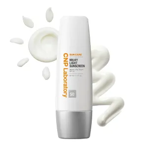 CNP Daily Milky Light Sunscreen (1.7 fl. oz.) - Broad Spectrum SPF 50 UV Protection with Niacinamide, for Face & Body, No White Cast, Fast Absorbing, Non-Greasy Finish, Gifts for Women