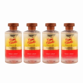 Coco Colada Foaming Gel Body Wash | Exfoliating Oil Complex with Coconut & Pineapple | Gently Exfoliates & Promotes Smooth Skin | 250ml (Pack Of 4)