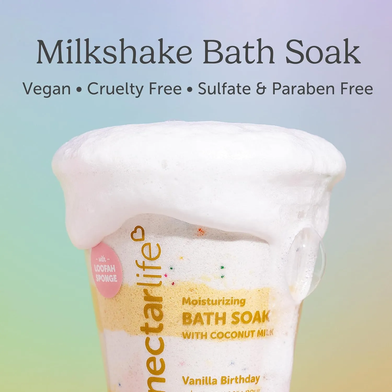 Coconut Milk Bath Soak, Salt Bath, Bubble Bath, Natural Detox Foaming Body Soak, Foot Soak, Vegan Body Skin Care, 9 oz. (Vanilla Sugar)