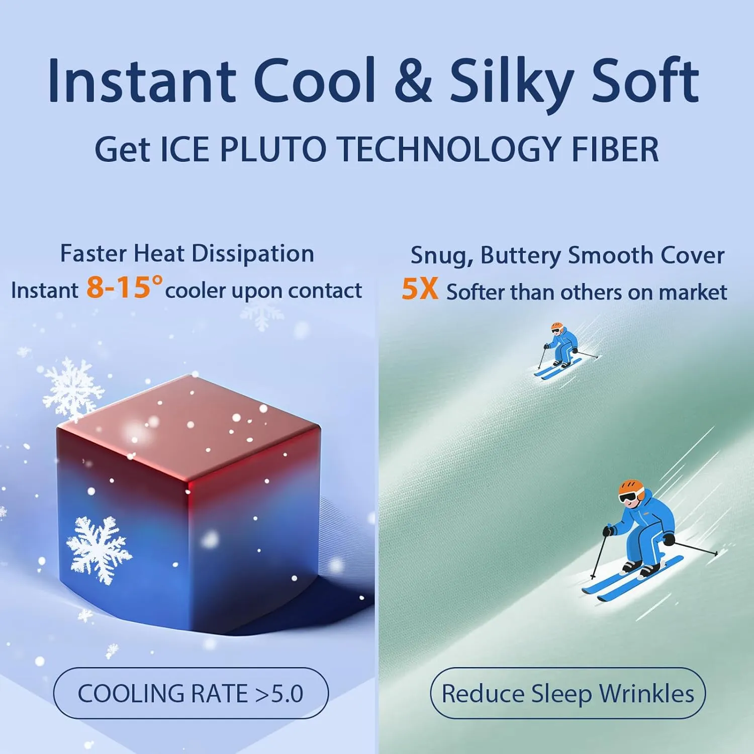 Cooling Bed Pillows King Size Set of 2, Cool for Hot Sleepers, Soft Gusseted Hotel Down Alternative Pillow 2 Pack for Side Back Stomach Sleeper, Supportive, Pain Relief, ICY Green, 20" x 34"