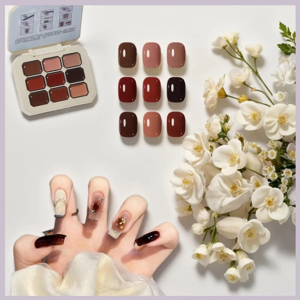 Creamy Colorful Nail Polish Set, Solid Gel Nail Polish Palette, Gel Paint for Nail Art Drawing Art Design for Home DIY for Date/Party/Woman/Girls/Friend(Song of Love)