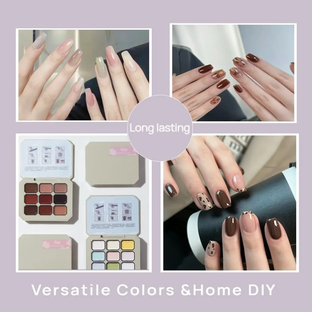 Creamy Colorful Nail Polish Set, Solid Gel Nail Polish Palette, Gel Paint for Nail Art Drawing Art Design for Home DIY for Date/Party/Woman/Girls/Friend(Song of Love)
