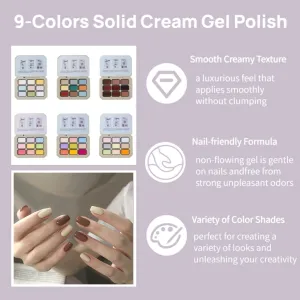 Creamy Colorful Nail Polish Set, Solid Gel Nail Polish Palette, Gel Paint for Nail Art Drawing Art Design for Home DIY for Date/Party/Woman/Girls/Friend(Song of Love)