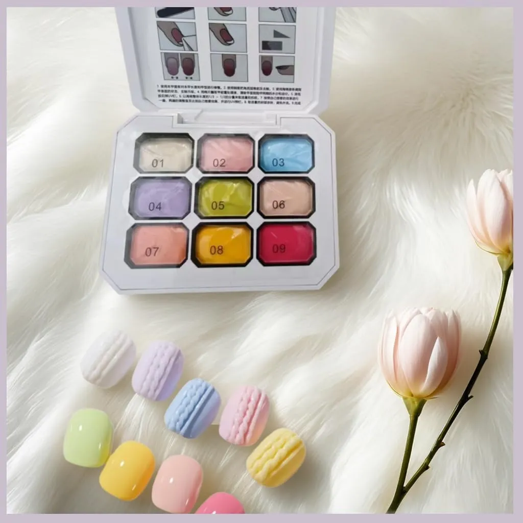 Creamy Colorful Nail Polish Set, Solid Gel Nail Polish Palette, Gel Paint for Nail Art Drawing Art Design for Home DIY for Date/Party/Woman/Girls/Friend(Song of Love)