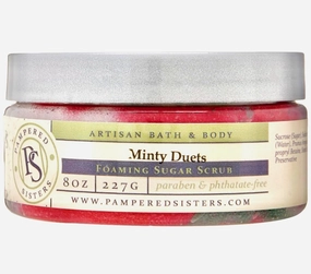 Creamy Foaming Exfoliating Sugar Scrub w (Minty Duets (Peppermint Spearmint))