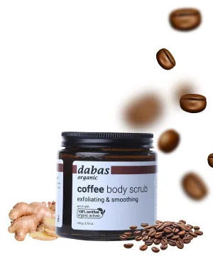 Da.bas Coffee Body Scrub, Exfoliating Cream for Dry Skin and Tan Removal, 3.5 oz