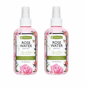 De La Cruz Rose Water Spray, No Parabens or Artificial Colors, Vegan, Made in USA 8 FL. OZ. (2 Bottles)