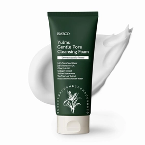 Deep Pore & Sebum Cleansing Foam for Sensitive Skin – Yulmu Vegan Face Wash with Natural Surfactants, Non-Drying Formula, 120g