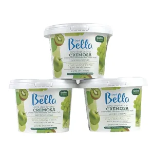 Depil Bella Brazilian Microwave Creamy Hard Wax | Green Fruits wax 200 grs | Painless Hair Removal with Nourishing Formula | Ideal for Smooth and Silky Skin | Microwave for 1 minute (3 PACK)