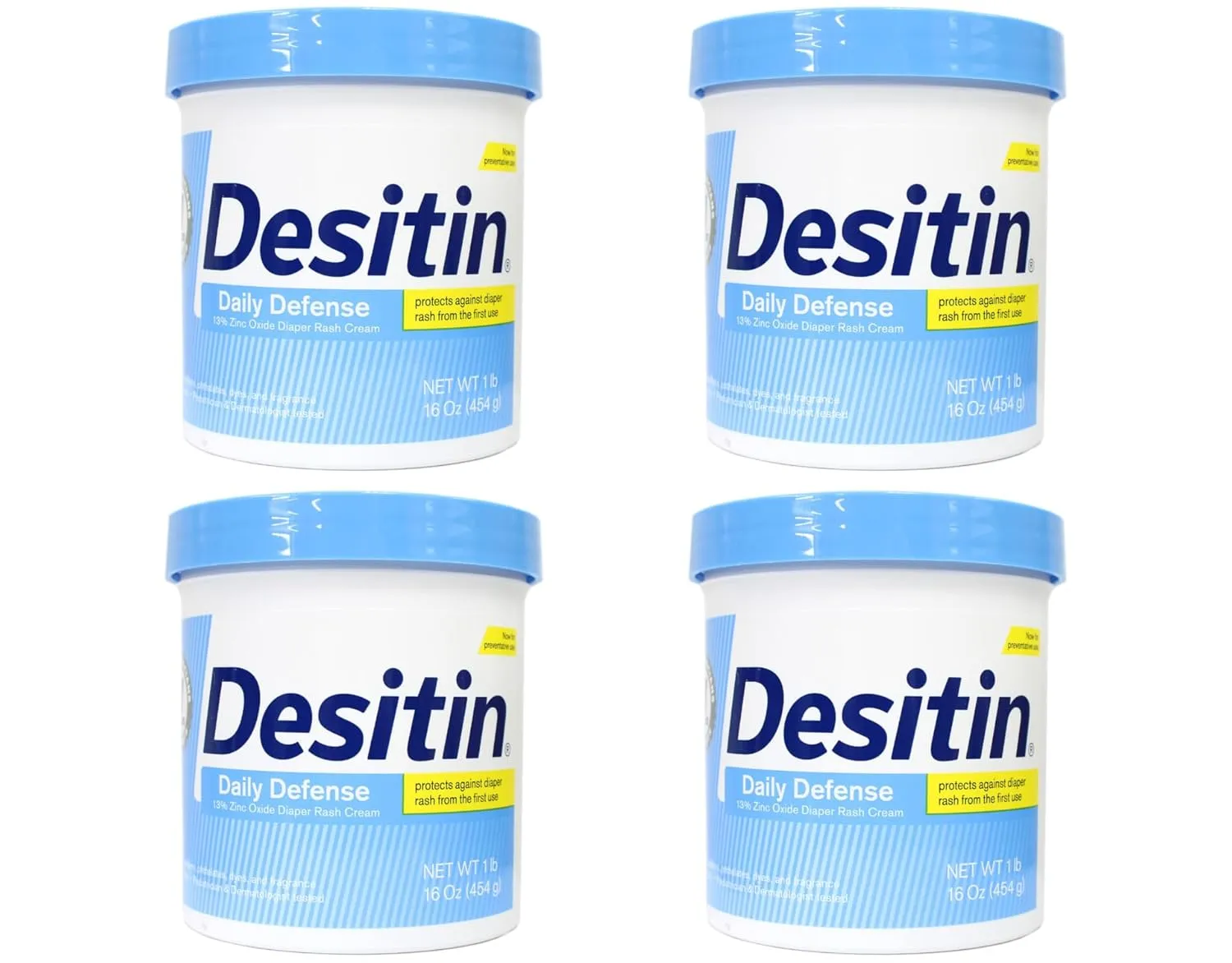 Desitin Diaper Rash Cream, Rapid Relief, Creamy 16 oz (454 g)(Pack of 4)