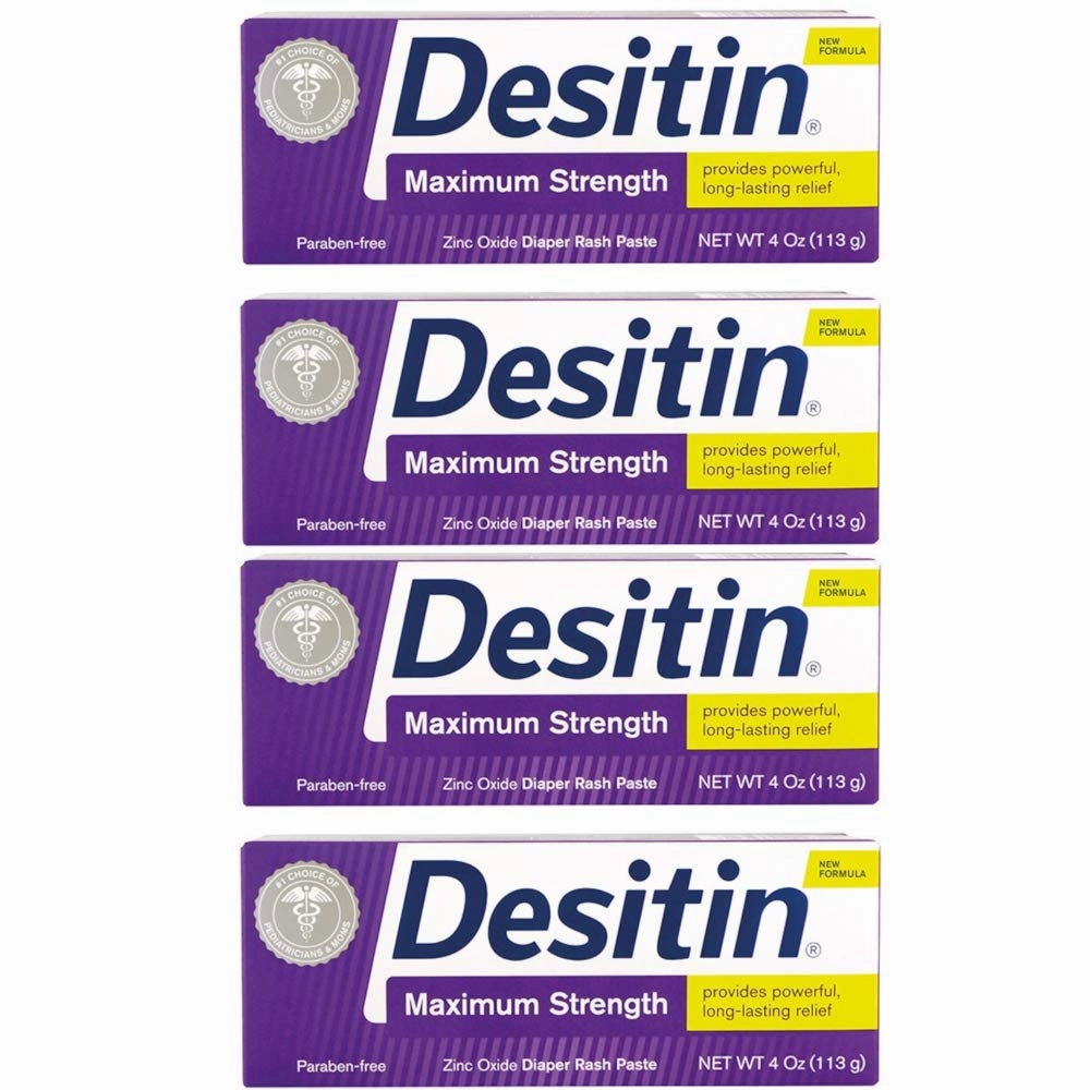 Desitin Diaper Rash Paste, Maximum Strength, 4 Ounces (Pack of 4)