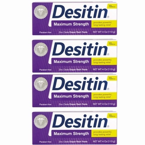 Desitin Diaper Rash Paste, Maximum Strength, 4 Ounces (Pack of 4)